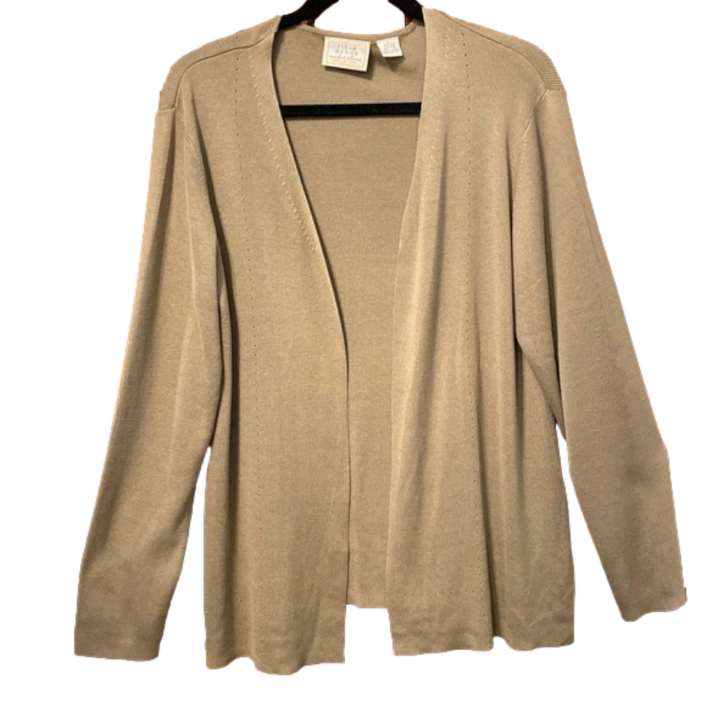 Vintage Field Manor Open Front Silk Cardigan Size L